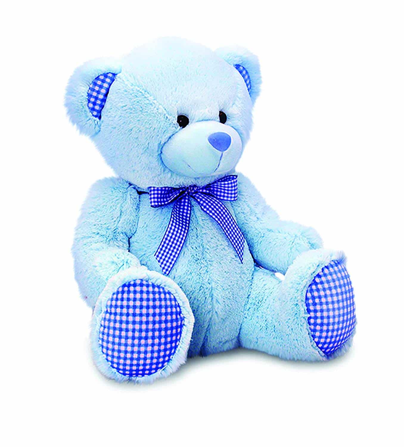 Nursery Blue Gingham Teddy Bear