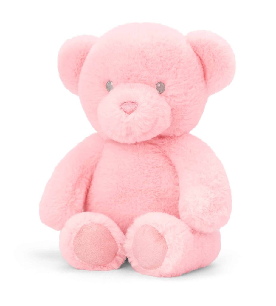 Personalised KeelEco Baby Girl Pink Bear 25cm