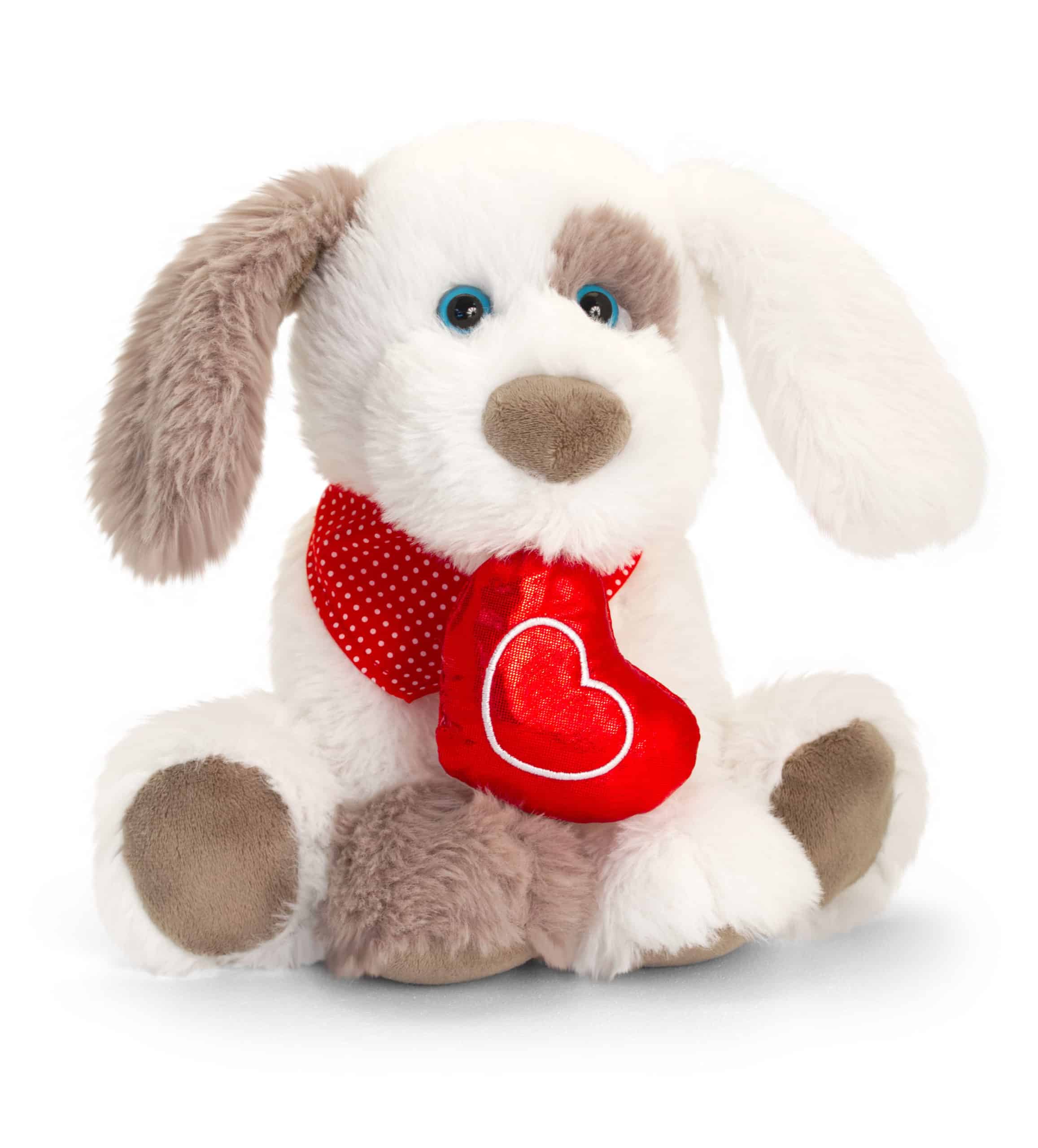 25cm Ruffles dog teddy with love heart