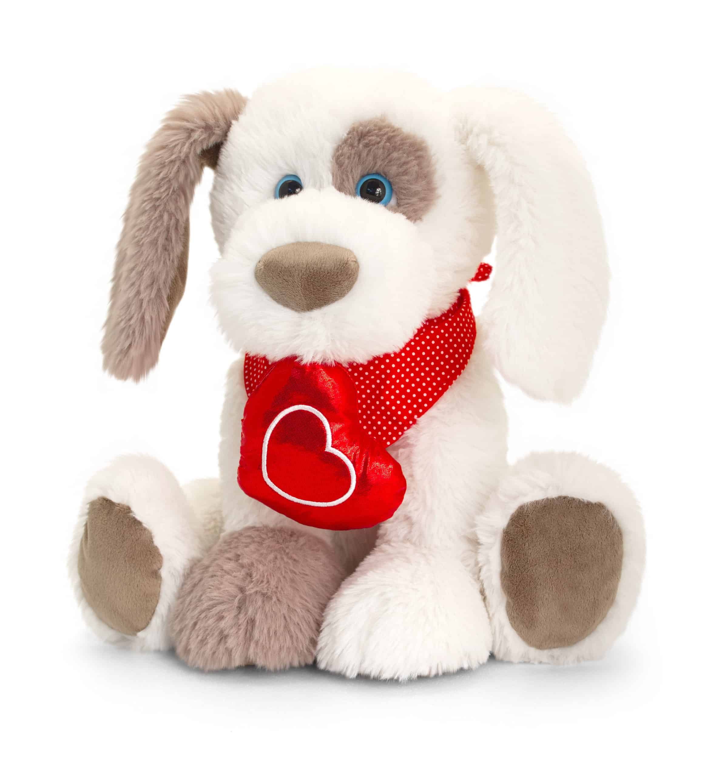 35cm Ruffles dog teddy with love heart