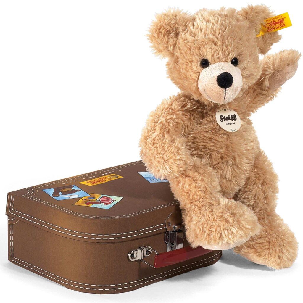 Personalised Steiff teddy bear Fynn in suitcase
