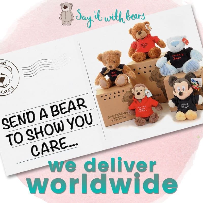 personalised teddy bears postcard